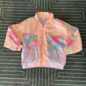 Vintage Beautex 80s 90s Pastel Full-Zip Windbreaker Jacket